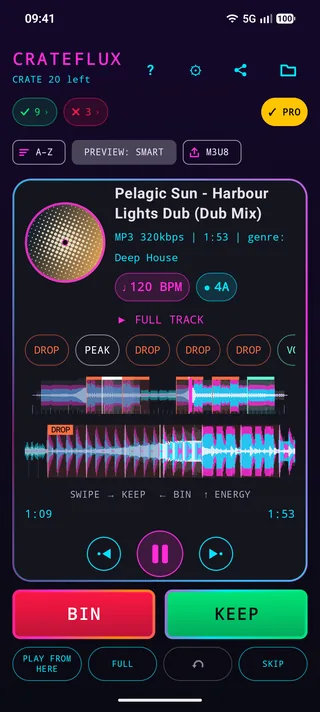 CrateFlux in the Neon theme