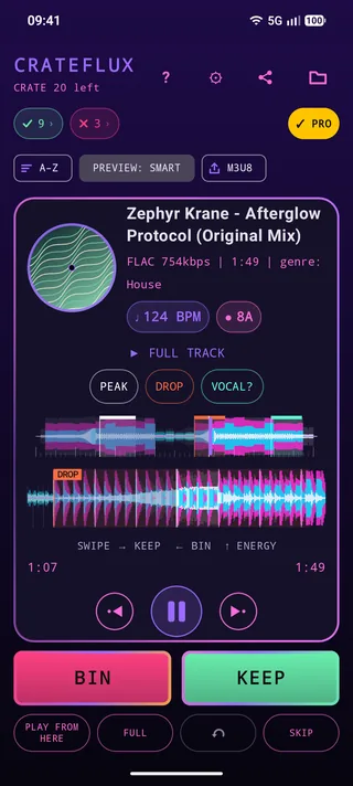 CrateFlux in the Ultraviolet theme